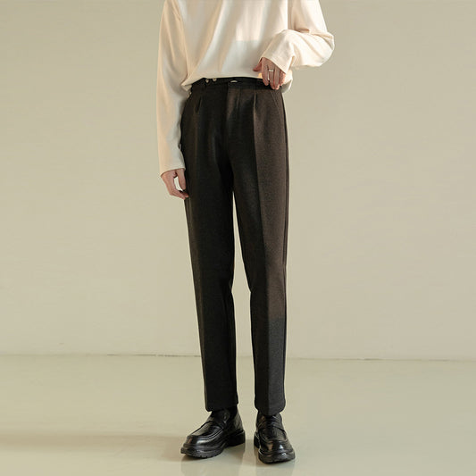 Roy – Pantalon de Costume en Laine Décontracté pour Homme