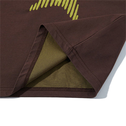 Joy – Pull Étoile à Cinq Branches Contrasté et Décontracté