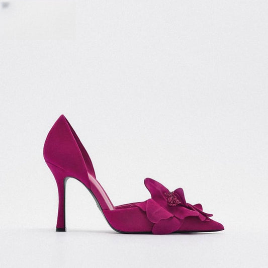 Louise – Escarpins à Talon Aiguille avec Motif Floral