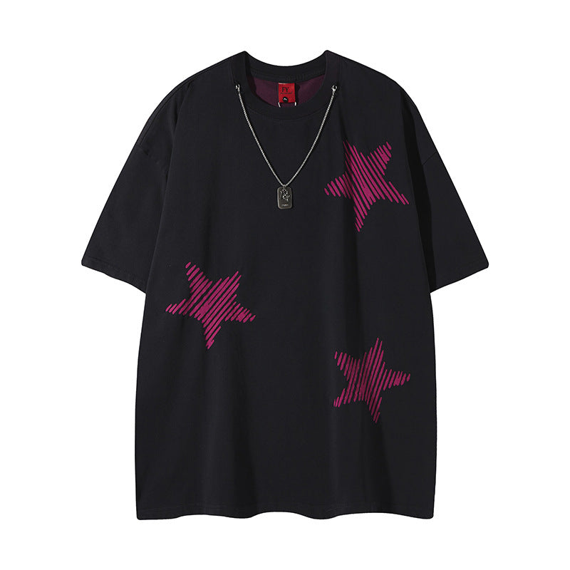 Joy – Pull Étoile à Cinq Branches Contrasté et Décontracté