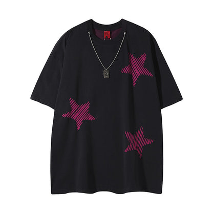 Joy – Pull Étoile à Cinq Branches Contrasté et Décontracté