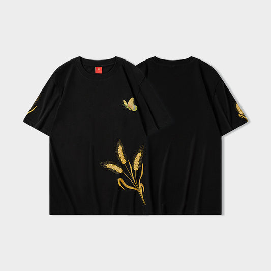 Adam – T-shirt en Coton avec Broderie Florale