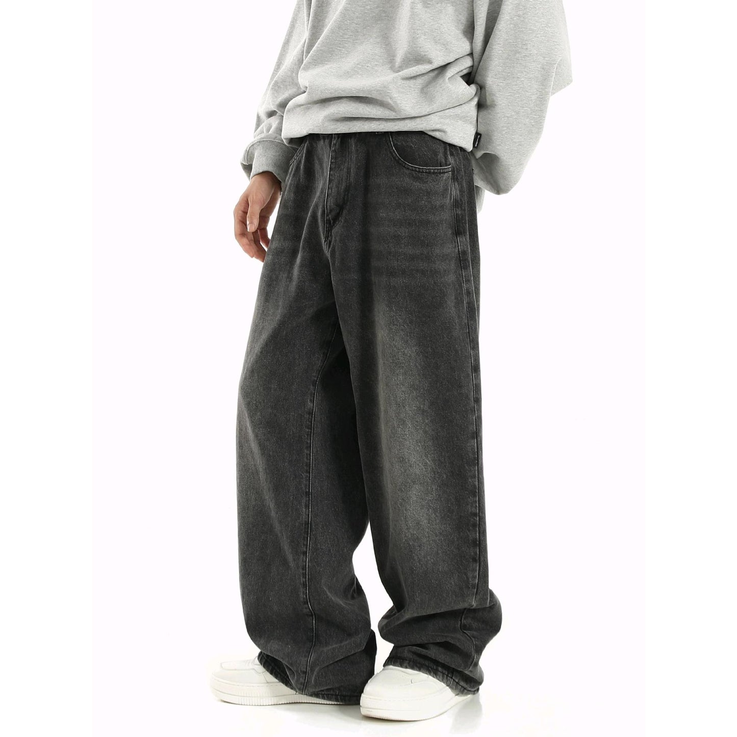 Robin – Jeans Élastiques Gris Fumé Vintage
