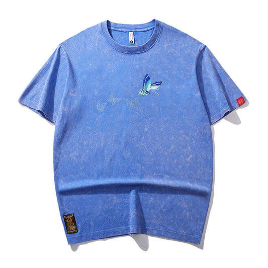 Mark – T-shirt à Manches Courtes avec Papillon Brodé