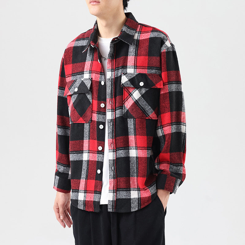 Frank – Chemise à Carreaux Brossée à Manches Longues