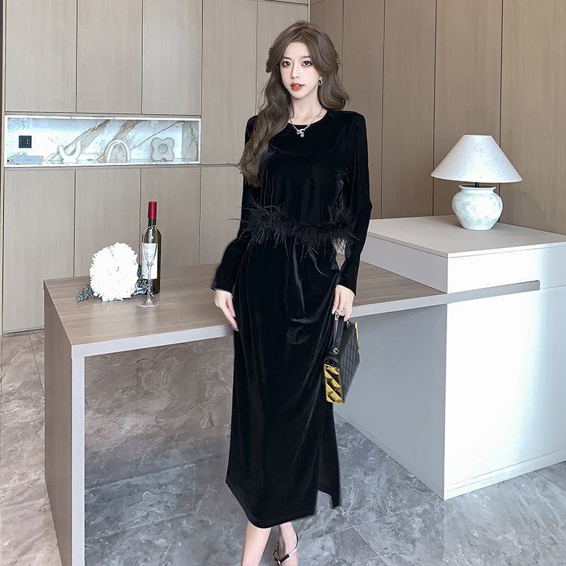 Melissa – Costume Velours Doré Féminin