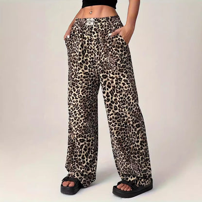 Emily – Pantalon Large Imprimé Léopard