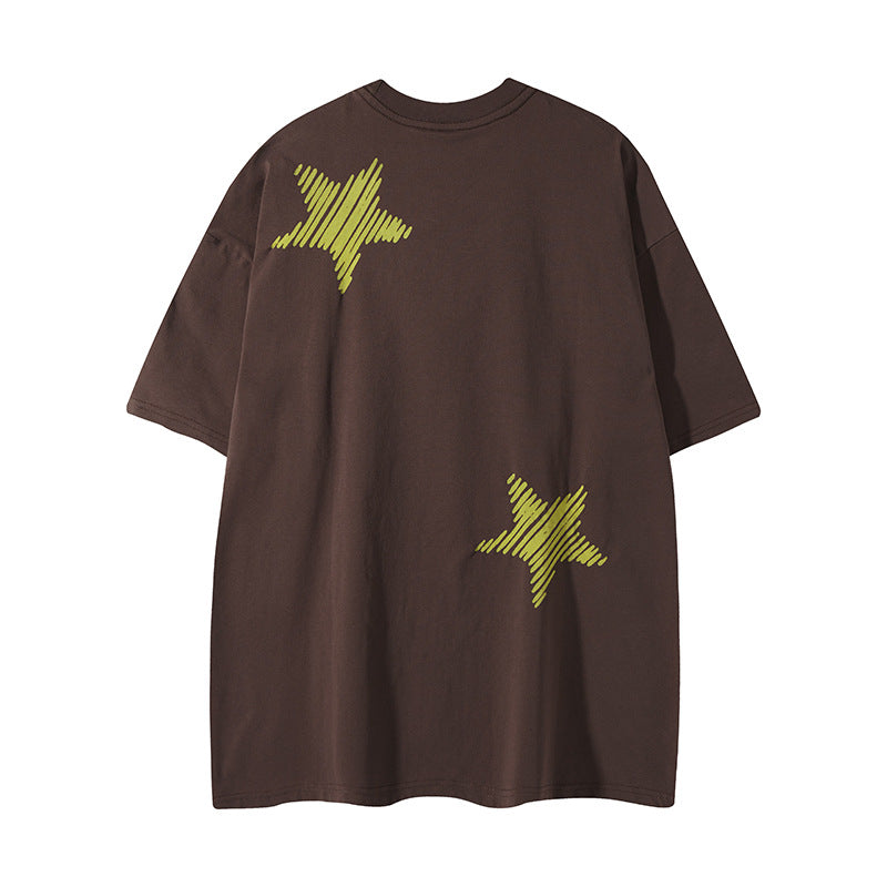 Joy – Pull Étoile à Cinq Branches Contrasté et Décontracté
