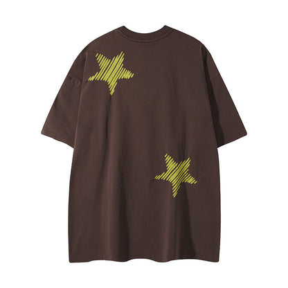 Joy – Pull Étoile à Cinq Branches Contrasté et Décontracté