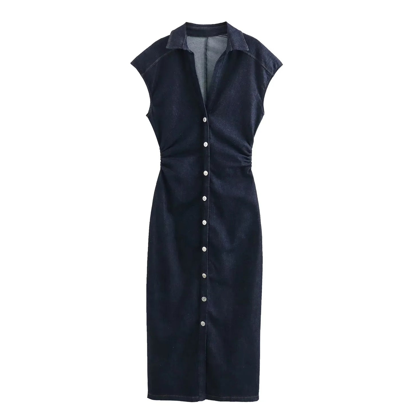 Catherine – Robe Longue en Denim