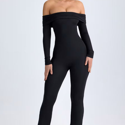 Margaret – Combinaison à Manches Longues avec Mise en Forme de la Taille et Pantalon Droit