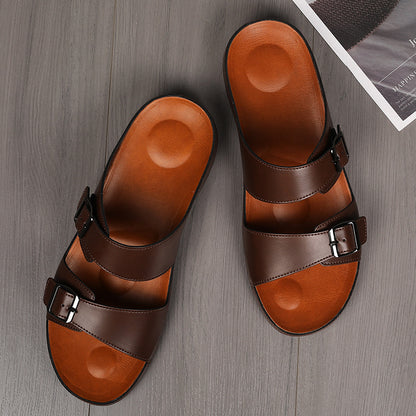 Winston – Tongs de Plage Décontractées en Cuir Vegan pour Homme
