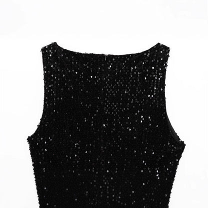 Natasha – Robe avec Décorations de Sequins et Plumes