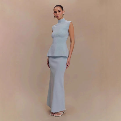 Claire – Ensemble Décontracté Jupe à Taille Haute en Tricot
