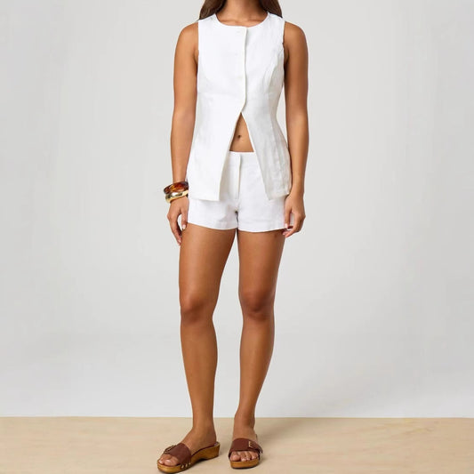 Tracy – Shorts larges en lin et coton