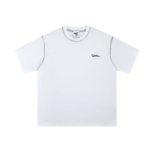 Tracy – T-shirt à Manches Courtes avec Col Rond et Couture Ouverte