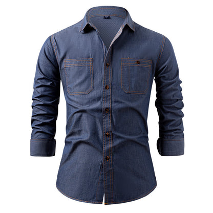 Perry – Chemise en Denim Rétro Américain Coton