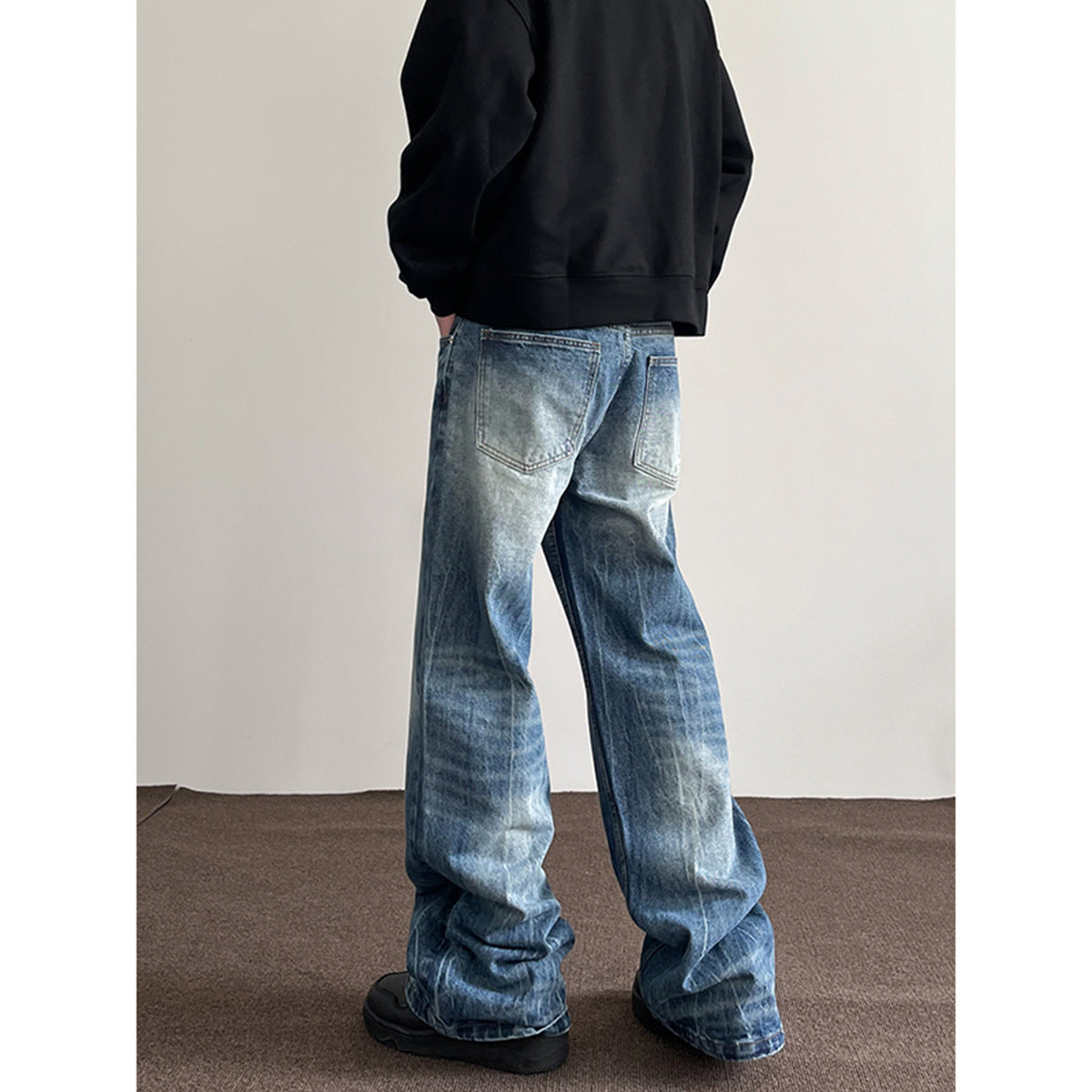 Jake – Jeans Droits Bleus Éclair Rétro Américain