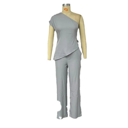 Susan – Ensemble Deux Pièces à Col Diagonal Sans Manches
