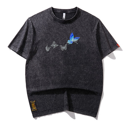Mark – T-shirt à Manches Courtes avec Papillon Brodé