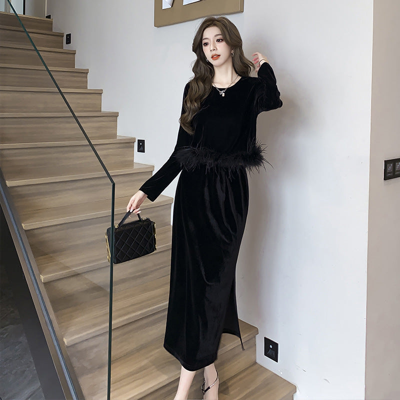Melissa – Costume Velours Doré Féminin
