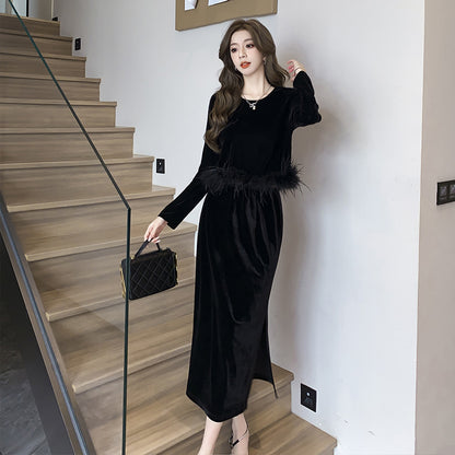 Melissa – Costume Velours Doré Féminin