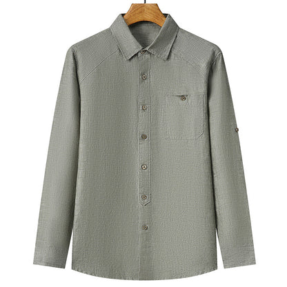 Kris – Manteau Cardigan en Lin Pur Printemps et Été pour Hommes