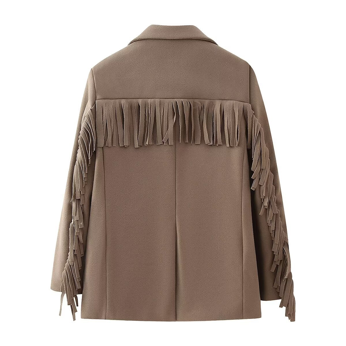 Hannah – Veste en Laine à Franges d'Automne