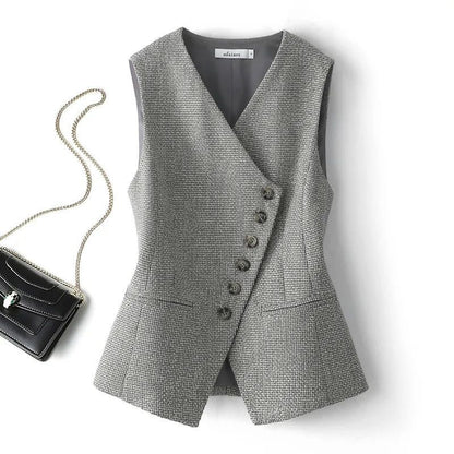 Zoe – Gilet rétro haut de gamme à motif noir et blanc pour femmes
