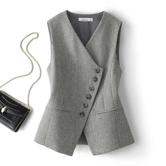Zoe – Gilet rétro haut de gamme à motif noir et blanc pour femmes