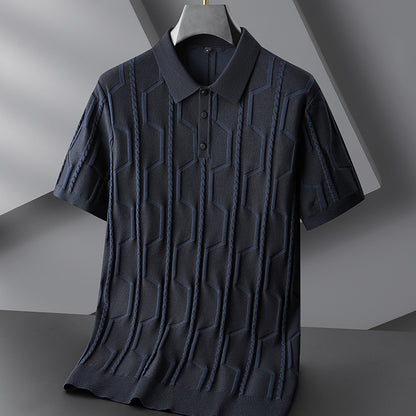 Fred – Pull à Manches Courtes Jacquard Grande Taille