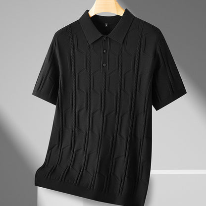 Fred – Pull à Manches Courtes Jacquard Grande Taille