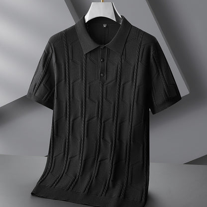 Fred – Pull à Manches Courtes Jacquard Grande Taille