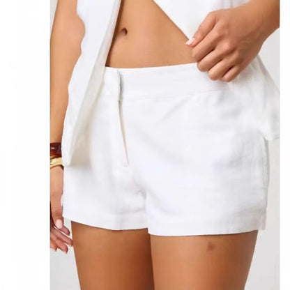 Tracy – Shorts larges en lin et coton