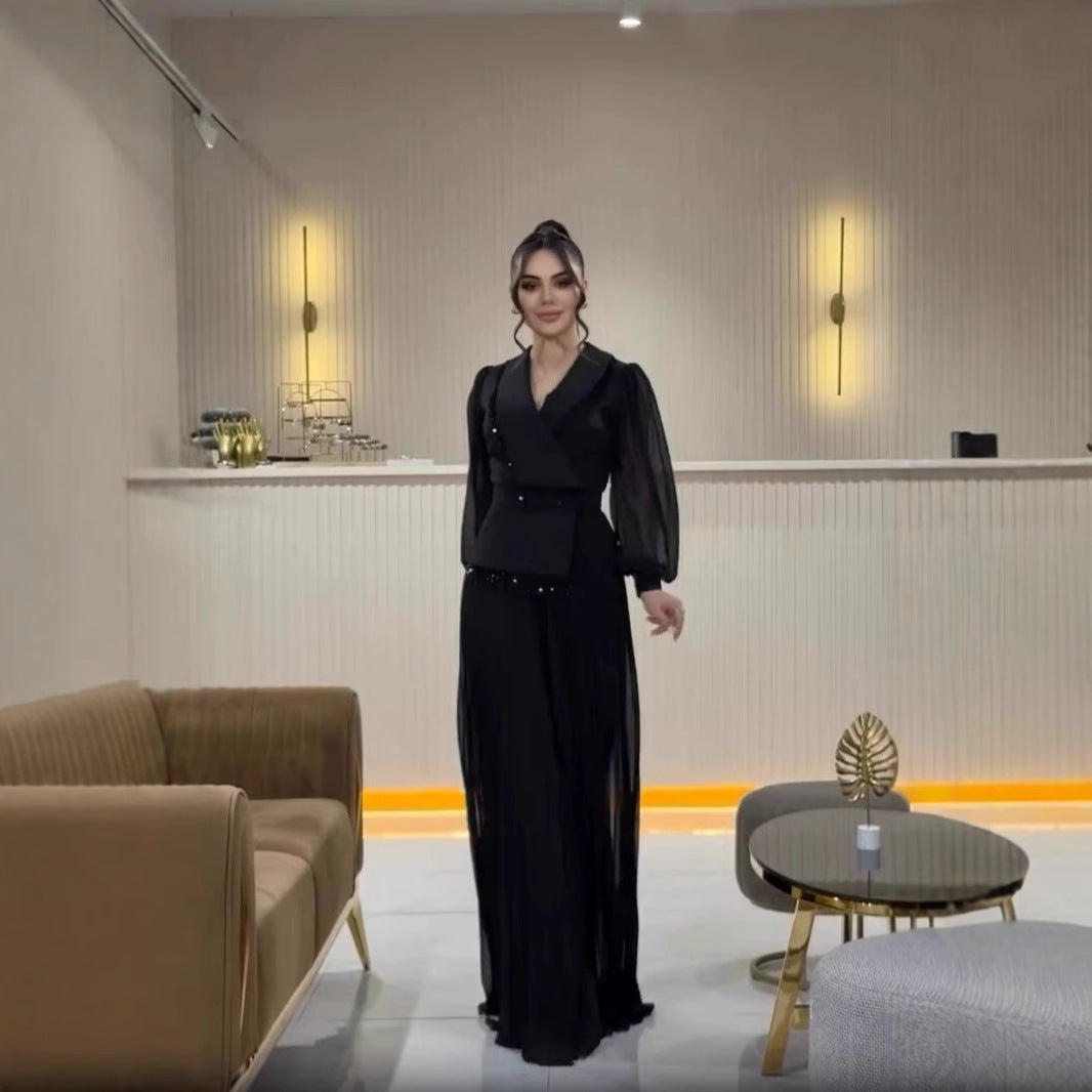 Laura – Robe Costume Plissée à Franges en Mesh