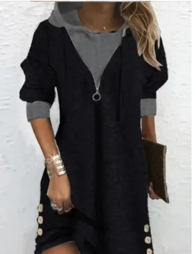 Fiona – Robe à capuche pour femmes avec manches longues