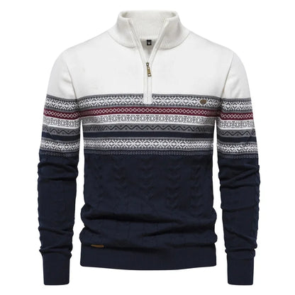 Terrence – Pull à Col Haut Rayé pour Homme