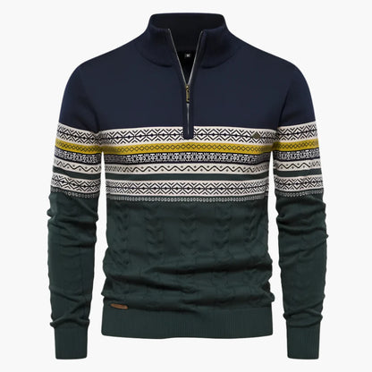 Terrence – Pull à Col Haut Rayé pour Homme