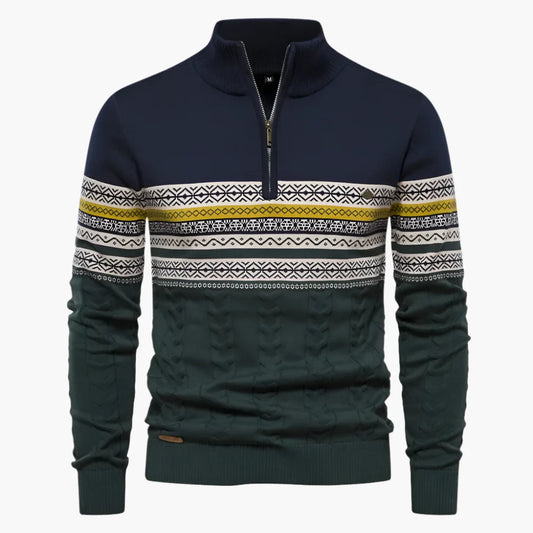 Terrence – Pull à Col Haut Rayé pour Homme