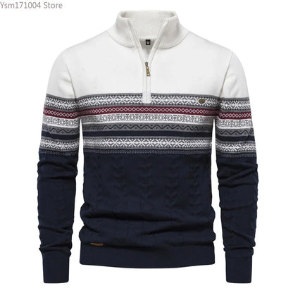 Terrence – Pull à Col Haut Rayé pour Homme