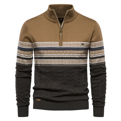 Terrence – Pull à Col Haut Rayé pour Homme