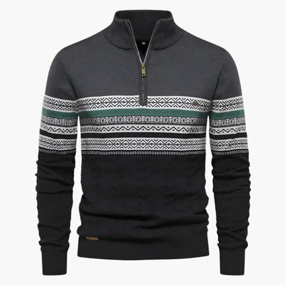 Terrence – Pull à Col Haut Rayé pour Homme
