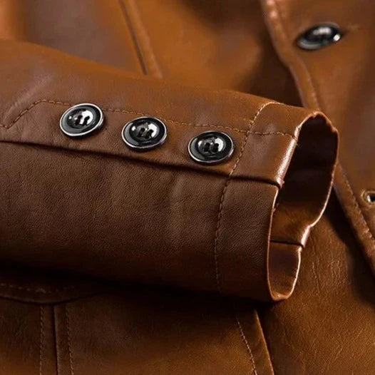 Benjamin – Veste en Cuir Vegan avec Deux Boutons