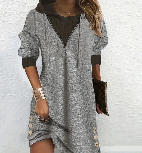 Fiona – Robe à capuche pour femmes avec manches longues