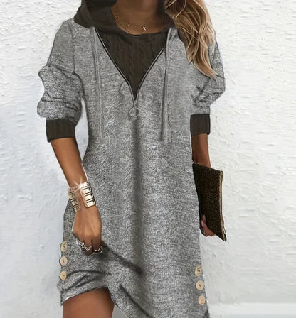 Fiona – Robe à capuche pour femmes avec manches longues