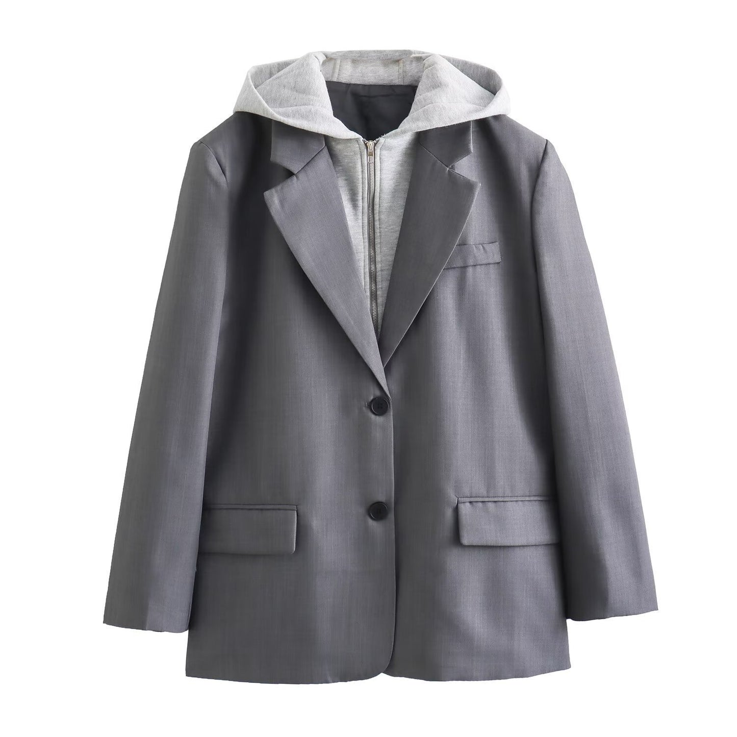 Samantha – Veste de costume ample pour femmes avec capuche en patchwork