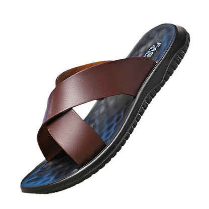 Will – Chaussons Antidérapants en Cuir Vegan Doux pour Hommes
