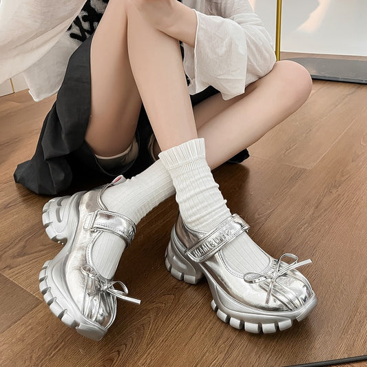 Christina – Chaussures à talon épais avec nœud