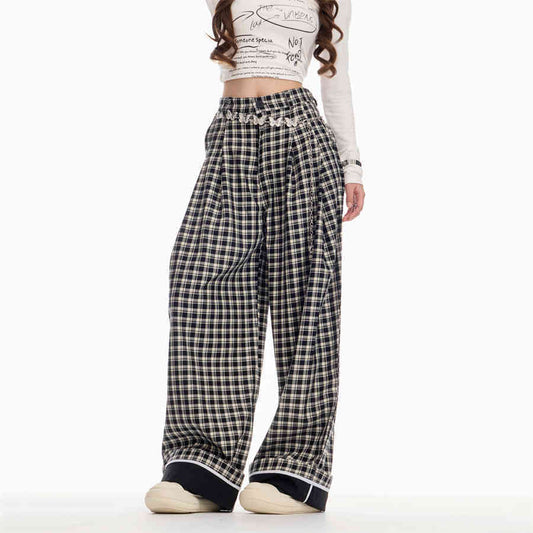 Caroline – Pantalon à carreaux ample pour femmes