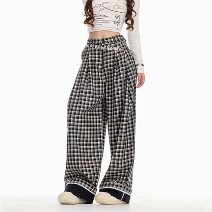 Caroline – Pantalon à carreaux ample pour femmes
